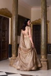 LNB1430 Gold Crush Plain Lehenga With Blouse And Dupatta Wholesale In India